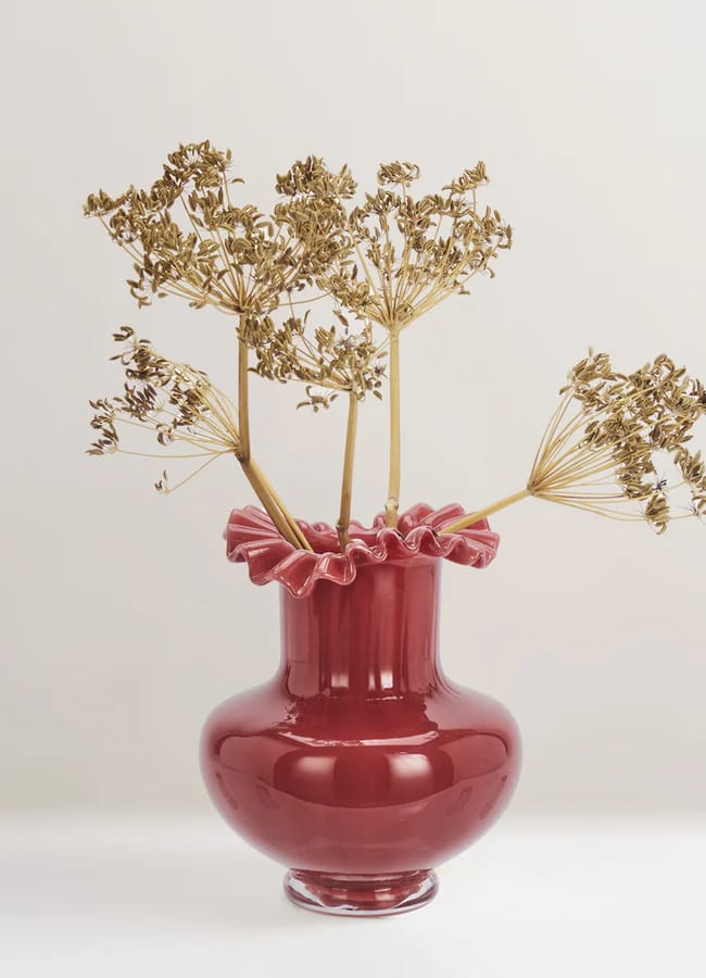 Sabine glass vase, Red