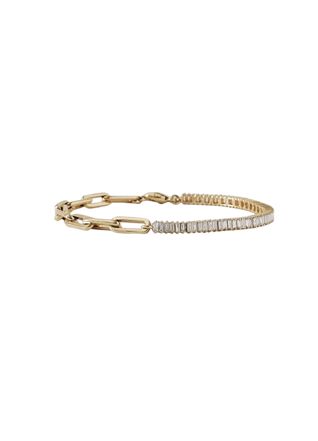 Serena baguette tennis link bracelet diamond
