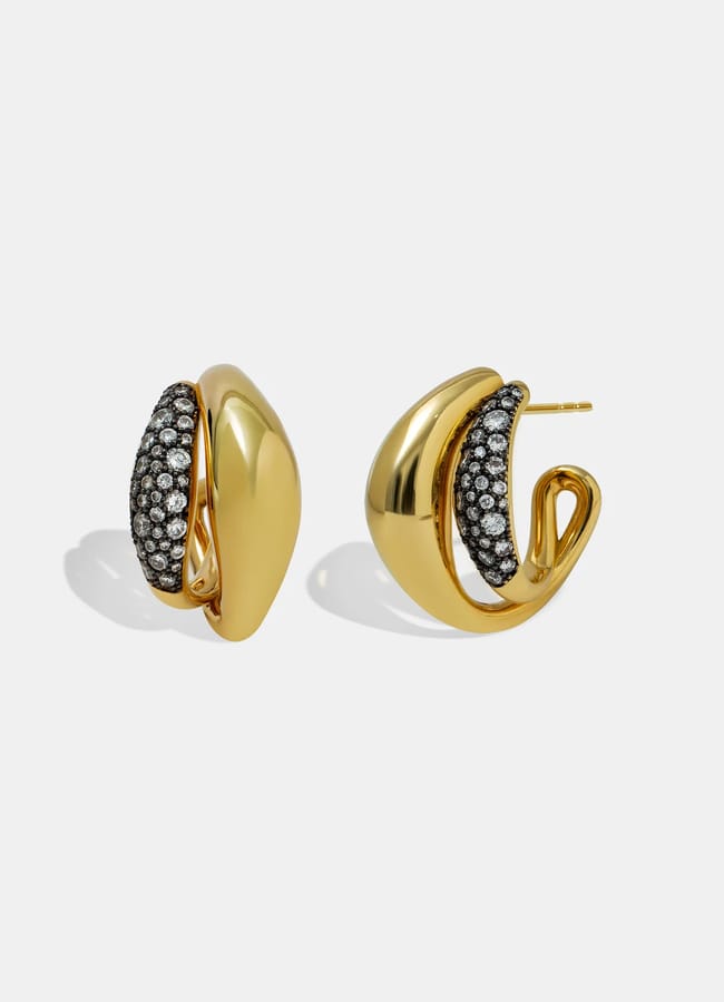 Double Seeds earrings black rhodium