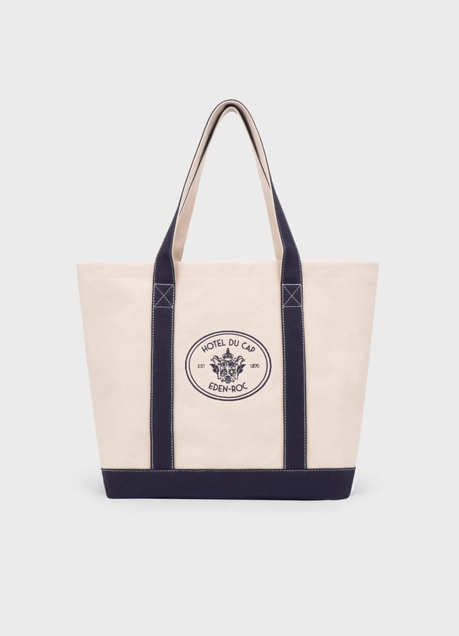 Sporty & Rich x Hotel Du Cap Eden Roc Eden Crest Two Tone Tote Bag