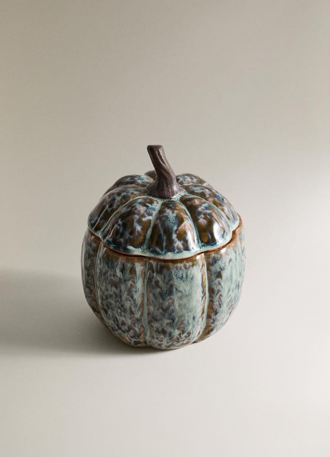 zara STONEWARE PUMPKIN JAR