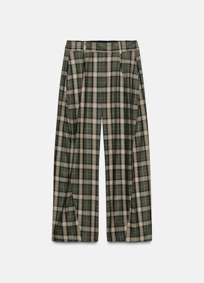 Zara ZW COLLECTION CHECK TROUSERS WITH WOOL