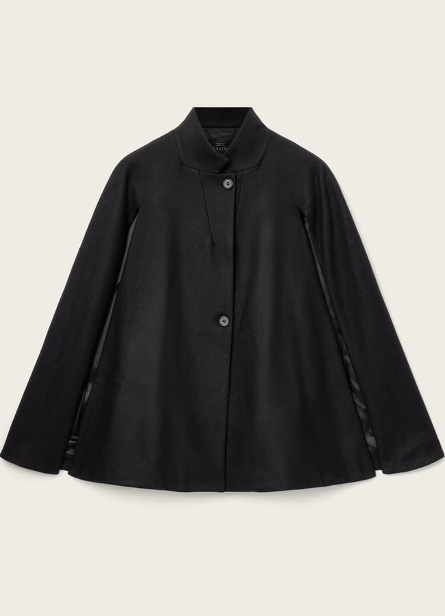 AllSaints Lunis Wool Cape Coat