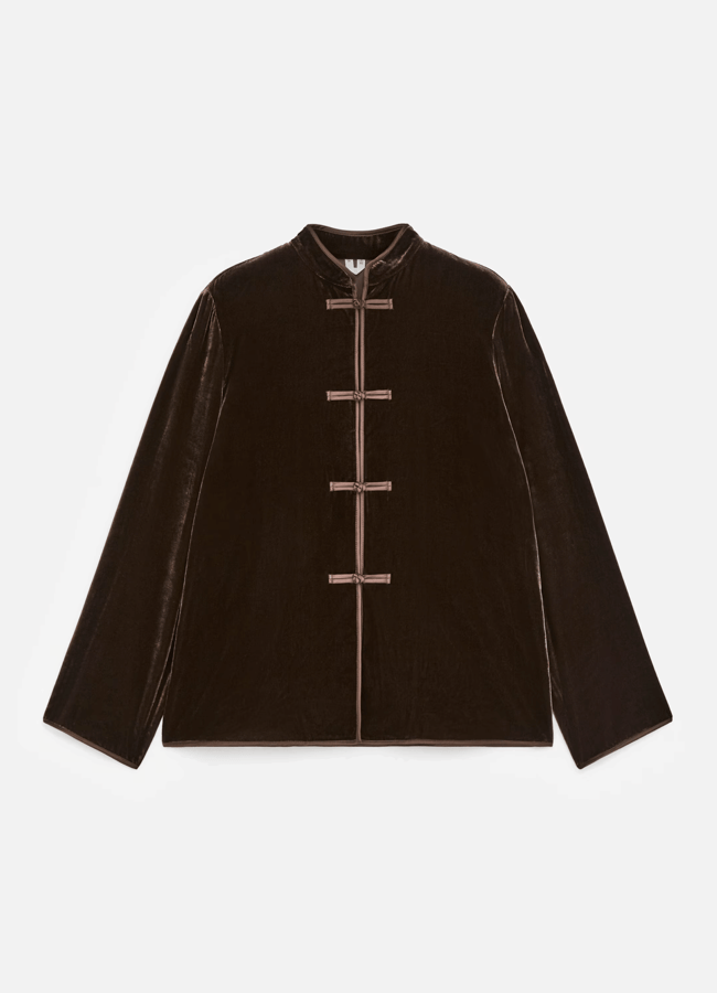 Viscose-Silk Velvet Overshirt