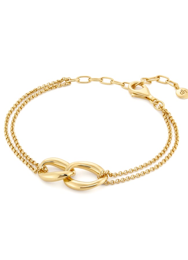 gold Wave Double Link Bracelet