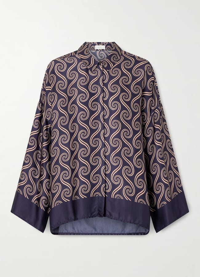 printed satin shirt