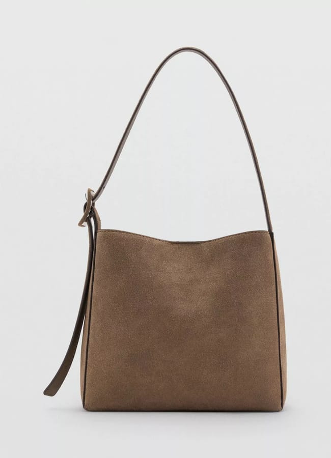 tan suede tote bag
