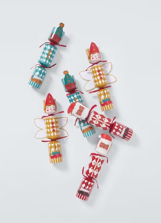John Lewis Harlequin Mini Christmas Crackers, Pack of 6, Multi