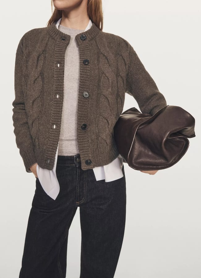 MD Wool blend cable-knit cardigan