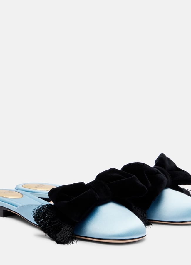 Valentino Garavani Reinette bow-detail satin mules