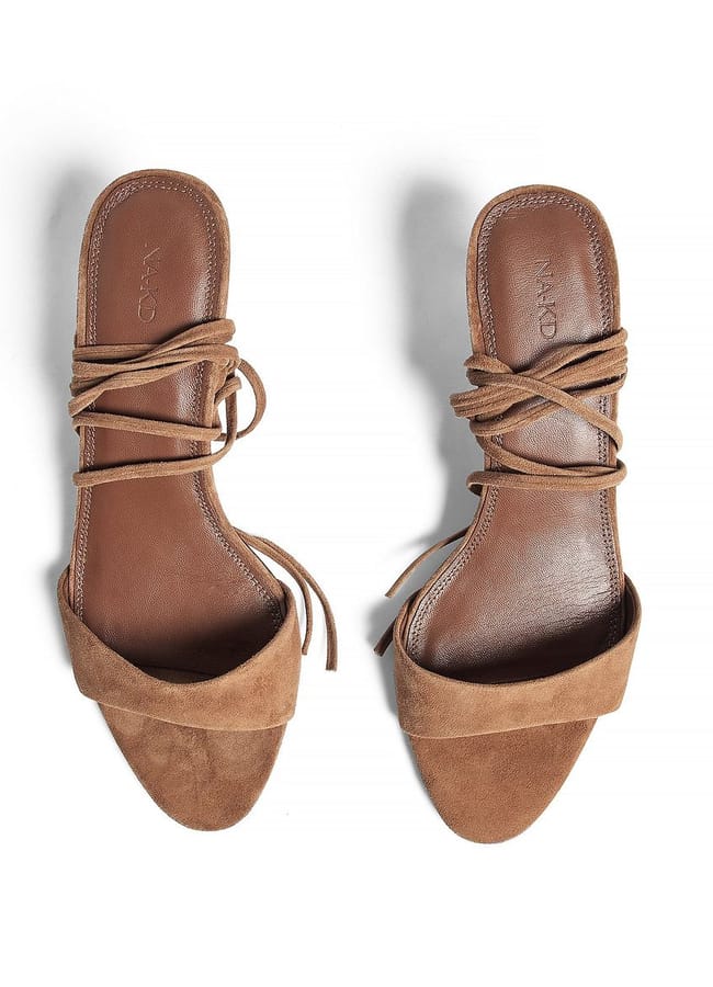 NA-KD Suede Ankle Strap Heels