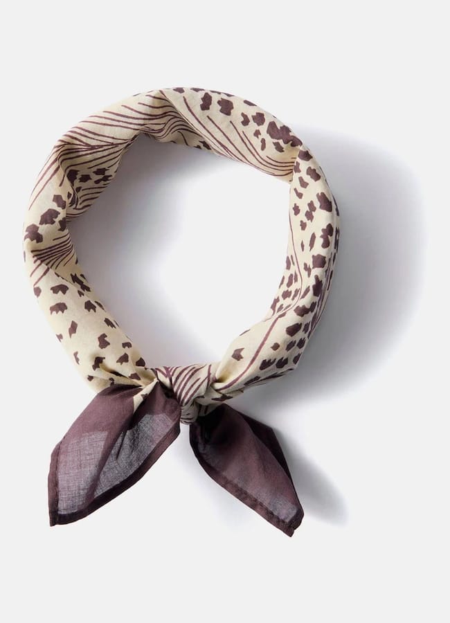 Floral Print Cotton Square Neck Scarf