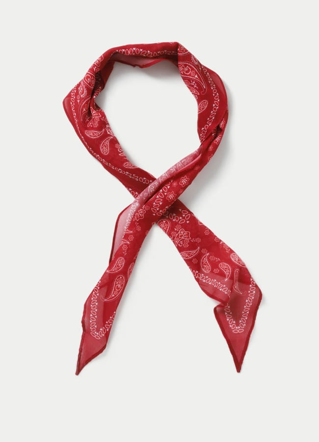 red paisley print scarf
