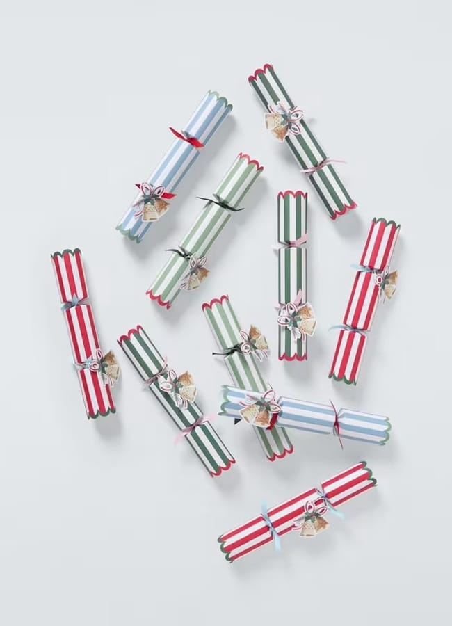 striped christmas crackers