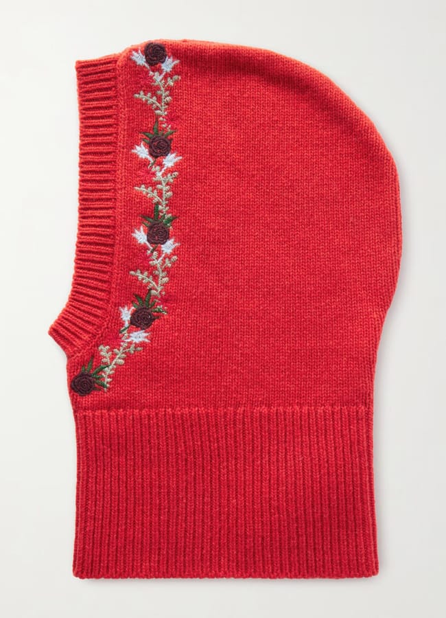WE NORWEGIANS + Markarian embroidered wool-bend balaclava