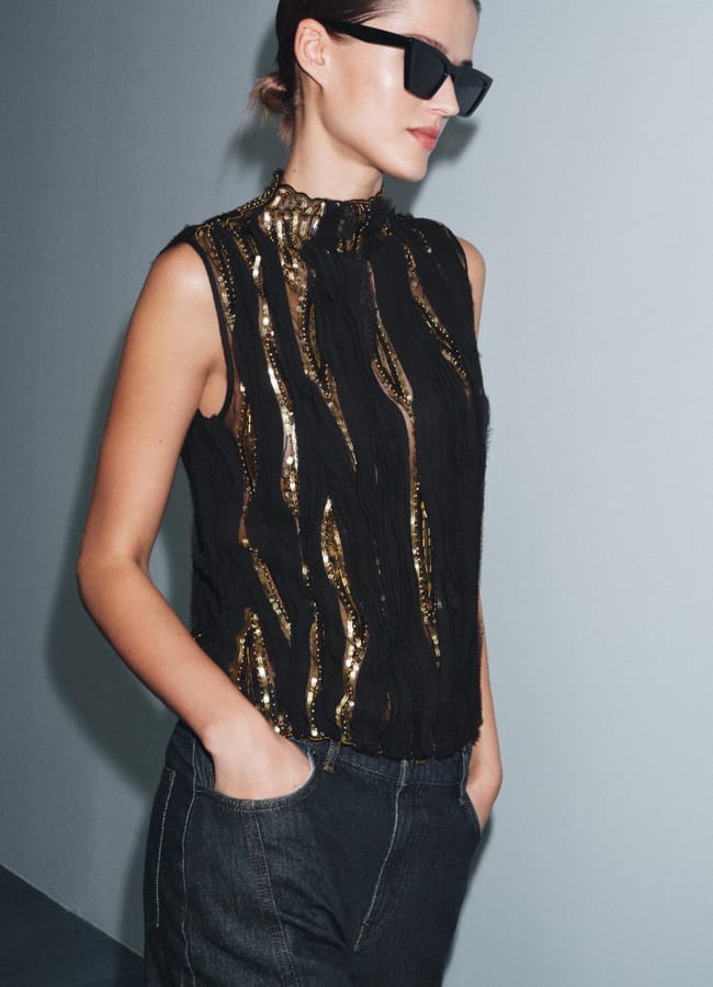 zara ZW COLLECTION LIMITED EDITION SEQUIN TOP