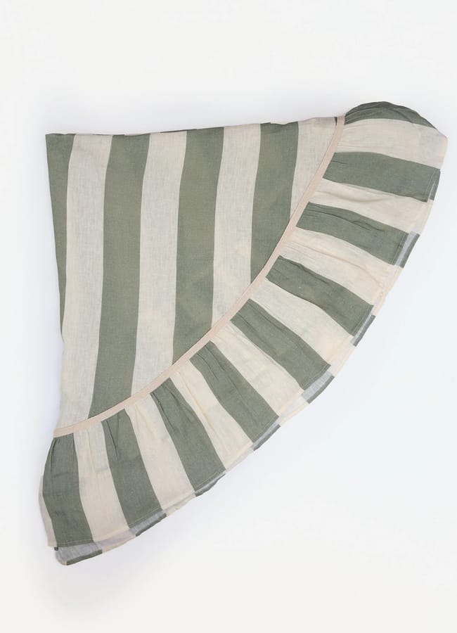 Amuse La Bouche Sea Green Wide Stripe Round Tablecloth
