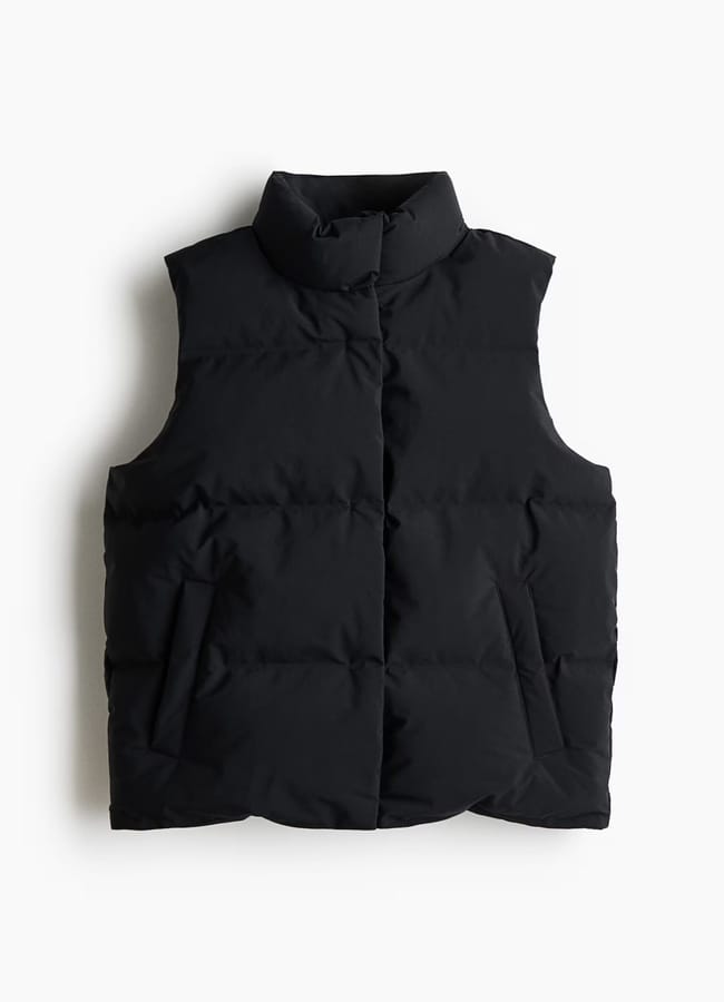 black Padded Sports Gilet