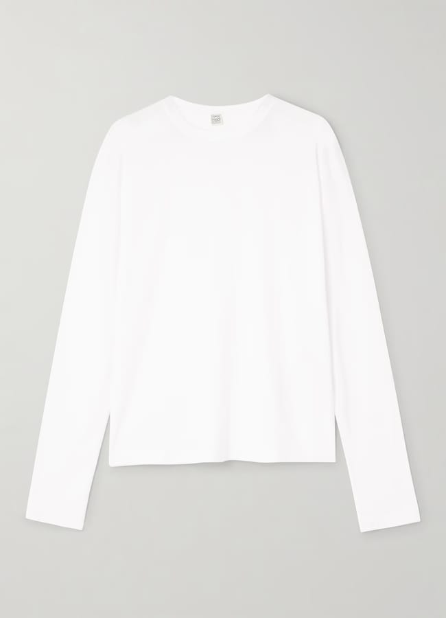TOTEME TOTEME TOTEME TENCEL™ Lyocell and organic cotton-blend T-shirt in white