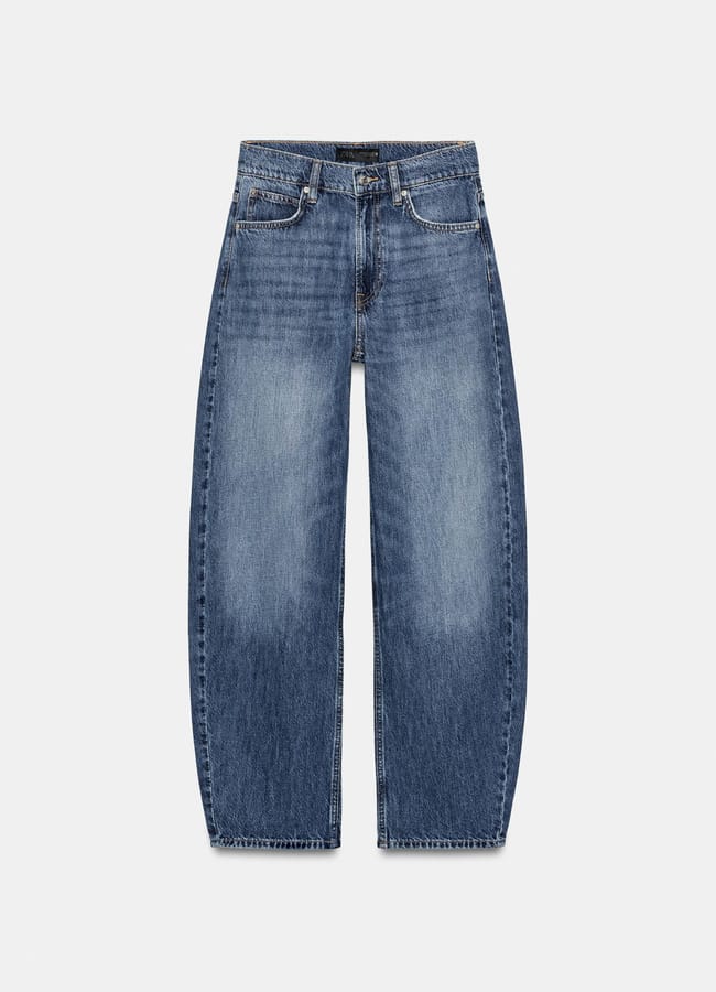 Zara JEANS Z1975 BARREL HIGH-WAIST jeans in midwash