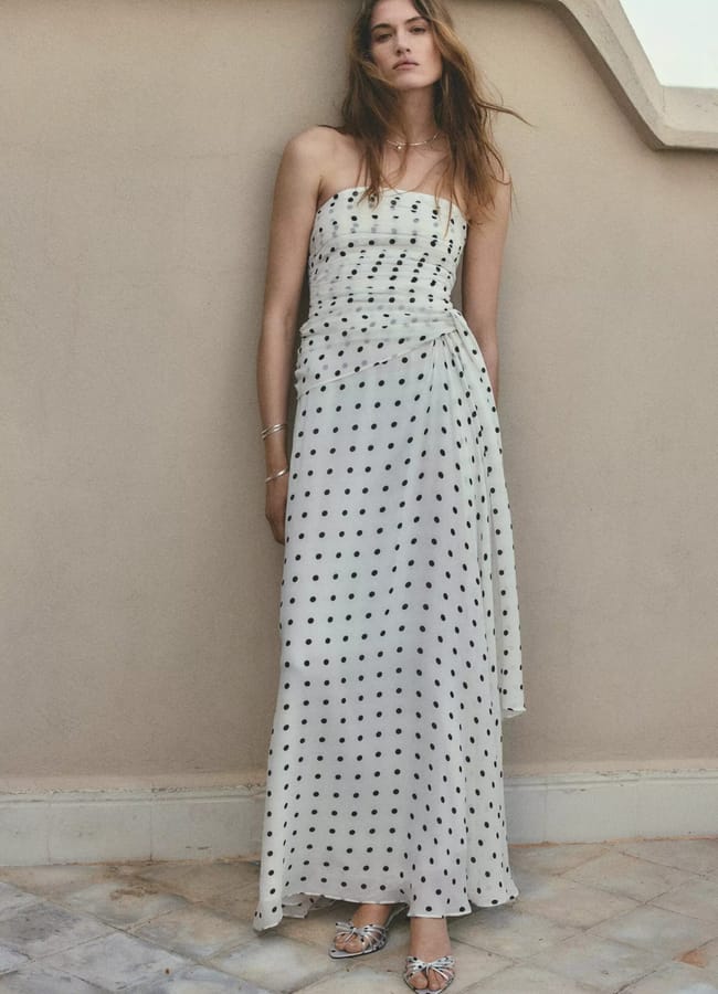 A-line polka-dot dress