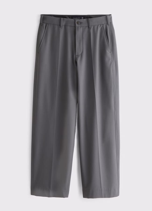 grey baggy tailored trousers