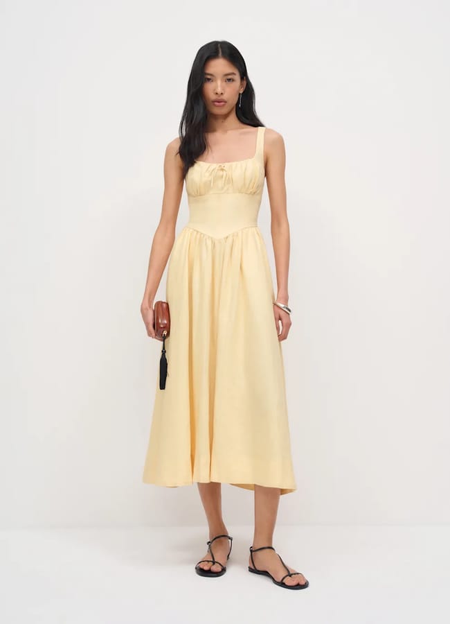Balia yellow Linen Dress