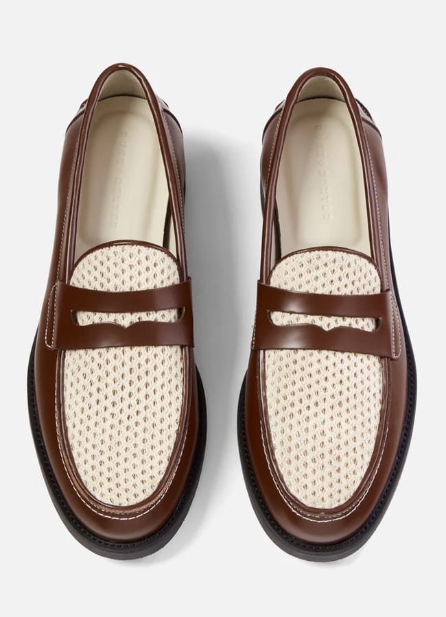 Duke & Dexter Wilde Chestnut + White Rattan Penny Loafer - Men's
