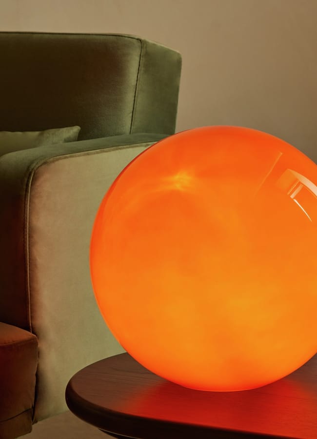 habitat Habitat Caliban XL Globe Glass Lamp - Orange