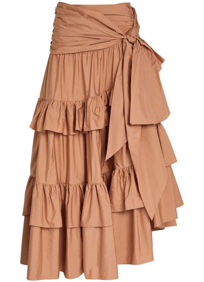 harvey nichol Chloé Tiered cotton-poplin maxi skirt