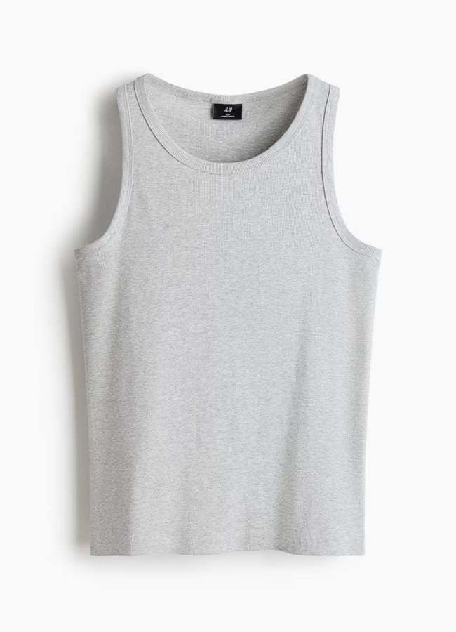 grey H&M Slim Fit Ribbed vest top