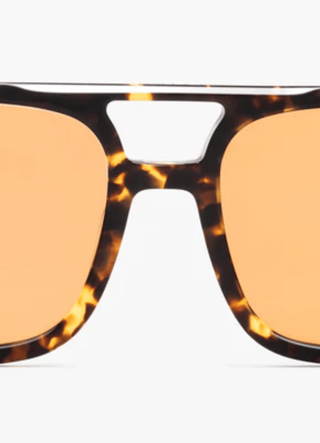 tortoiseshell large sunglasses with orange lenses
