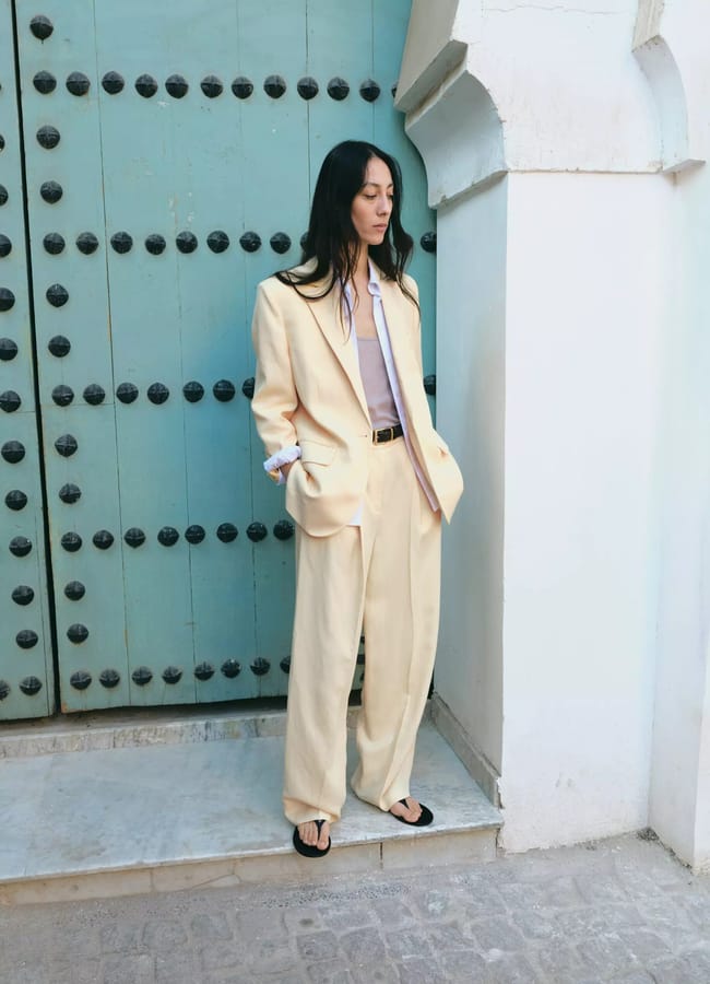 Yellow Linen suit jacket