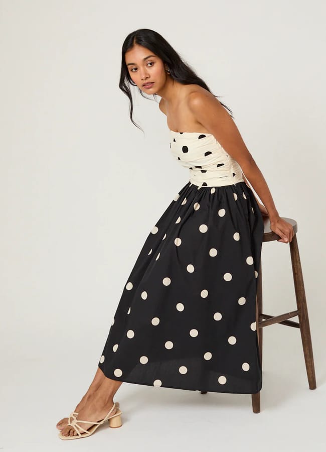 polka dot alice midi dress
