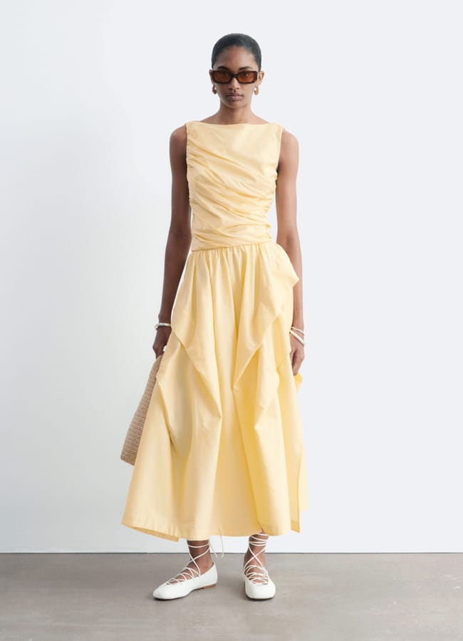 & Other Stories Gathered Cotton Midi Skirt £ 139
