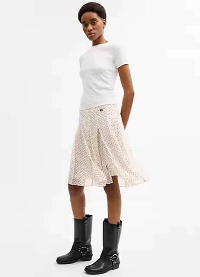 Printed Asymmetrical Pleated Skirt £275