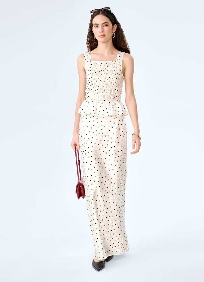 Rain Top in White Polka Dot