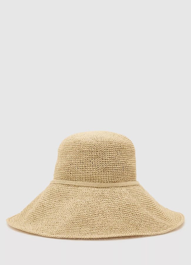Reiss Annetta Beaded Straw Hat, Natural £88