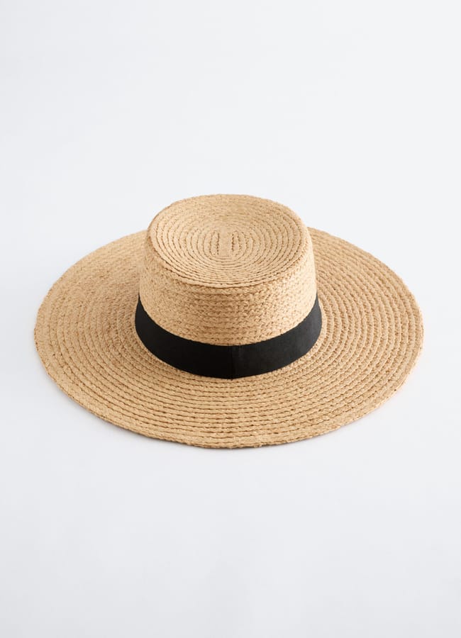 Stories Grosgrain-Trimmed Raffia Straw Hat £ 32