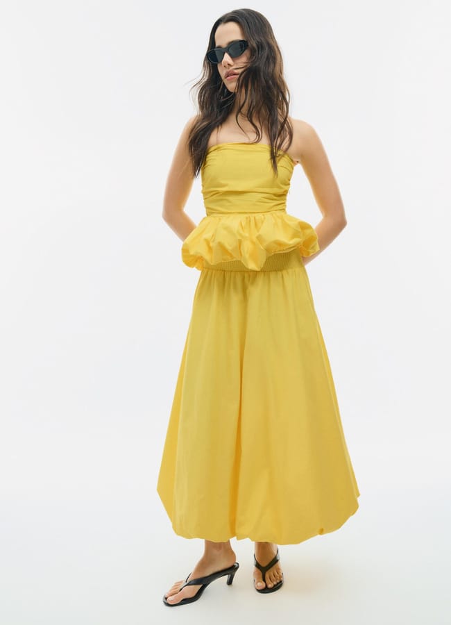 stradivarius Poplin balloon long skirt