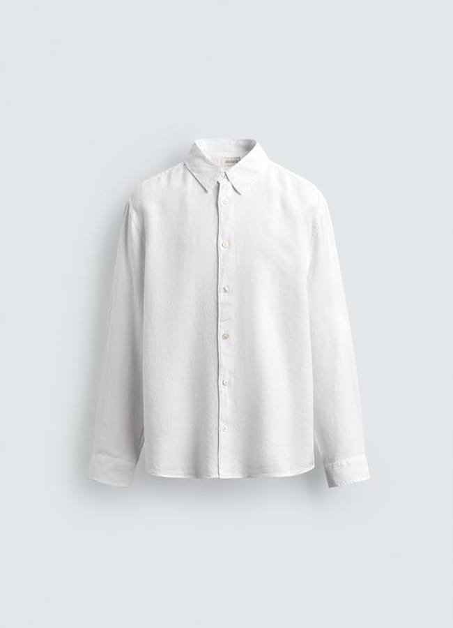 white 100% linen shirt