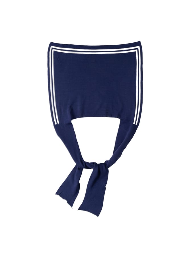navy and white sailor bib scarf