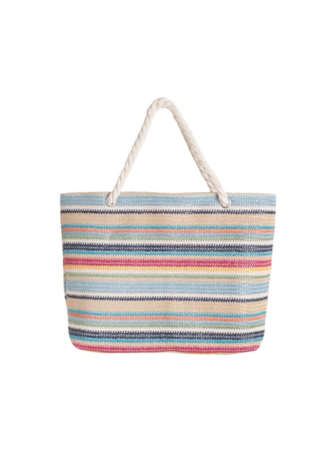 striped tote bag