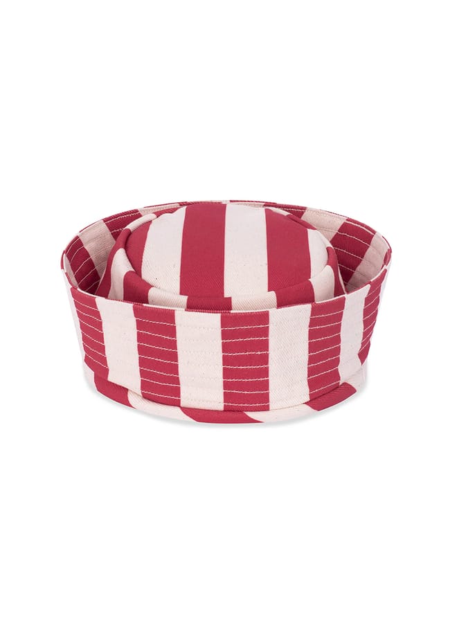 red and white striped boat hat