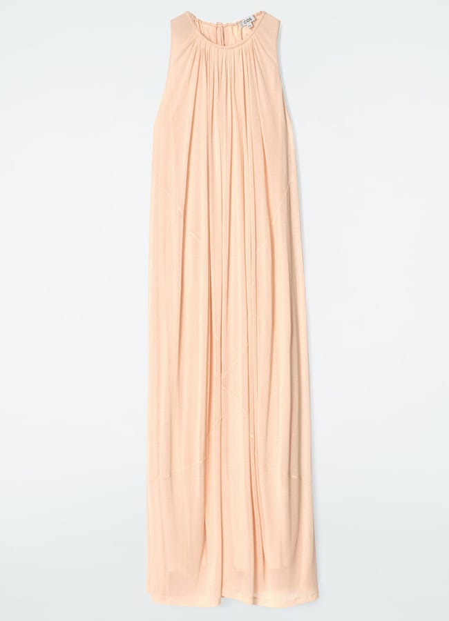 Cos GATHERED HALTERNECK MAXI DRESS in peach pink