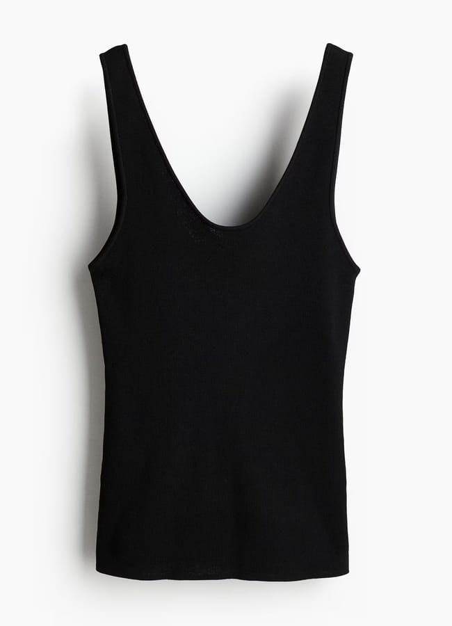 black HM Knitted vest top
