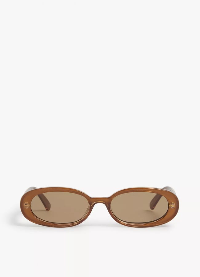 LE SPECS Outta Love oval-frame polycarbonate sunglasses in light brown