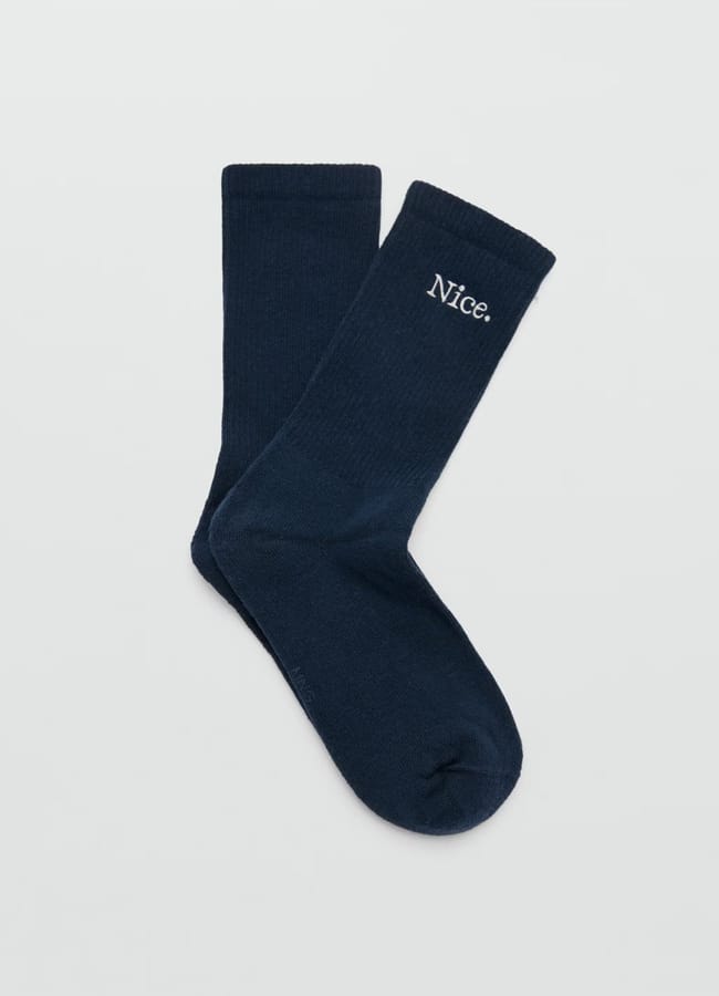 Mango Embroidered cotton socks