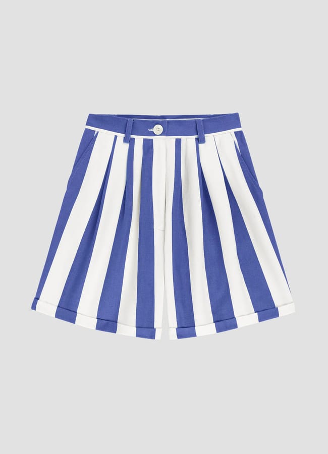 Parasol Bermudas Navy and white stripe shorts