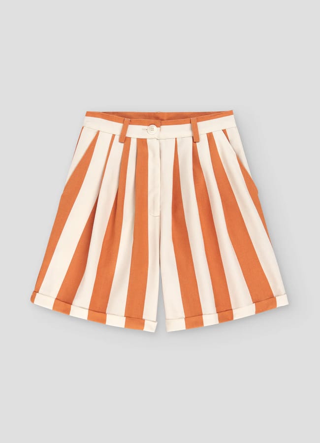Parasol Bermudas orange and white stripe shorts